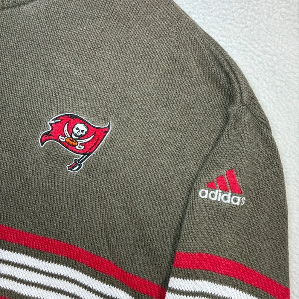 Vintage Adidas Tampa Bay Buccaneers Sweater Men XL Brown Crewneck Cotton 90s USA